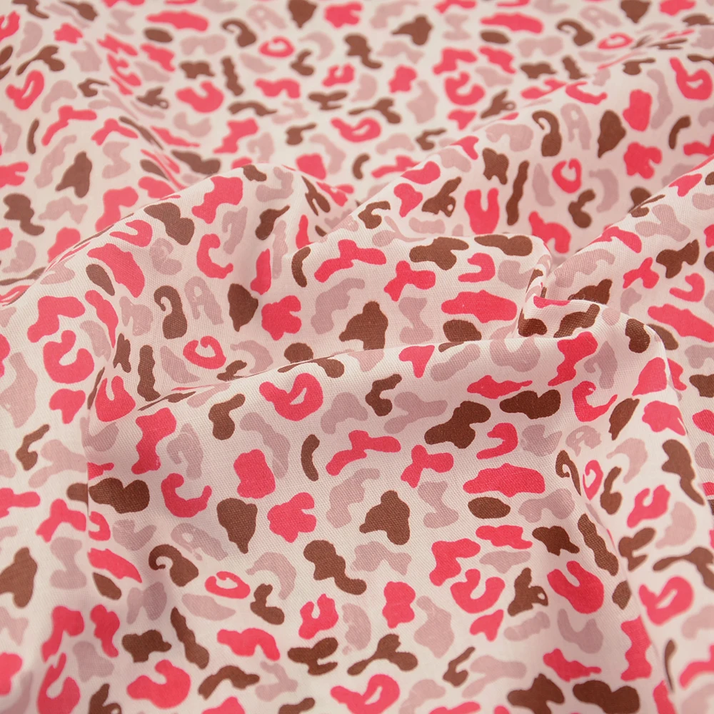 Booksew Leopard Printed 100% Cotton Fabric DIY Material For Sewing Clothes Quilting Needlework Handmade Home Textile Material