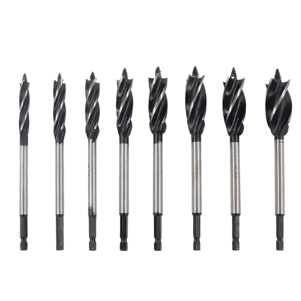 1PCS 10-35MM High Speed Steel Twist Drill Bit Long Four-slot Four-blade Woodworking Tools Drill Bit Hole Opener Saw Length 165mm