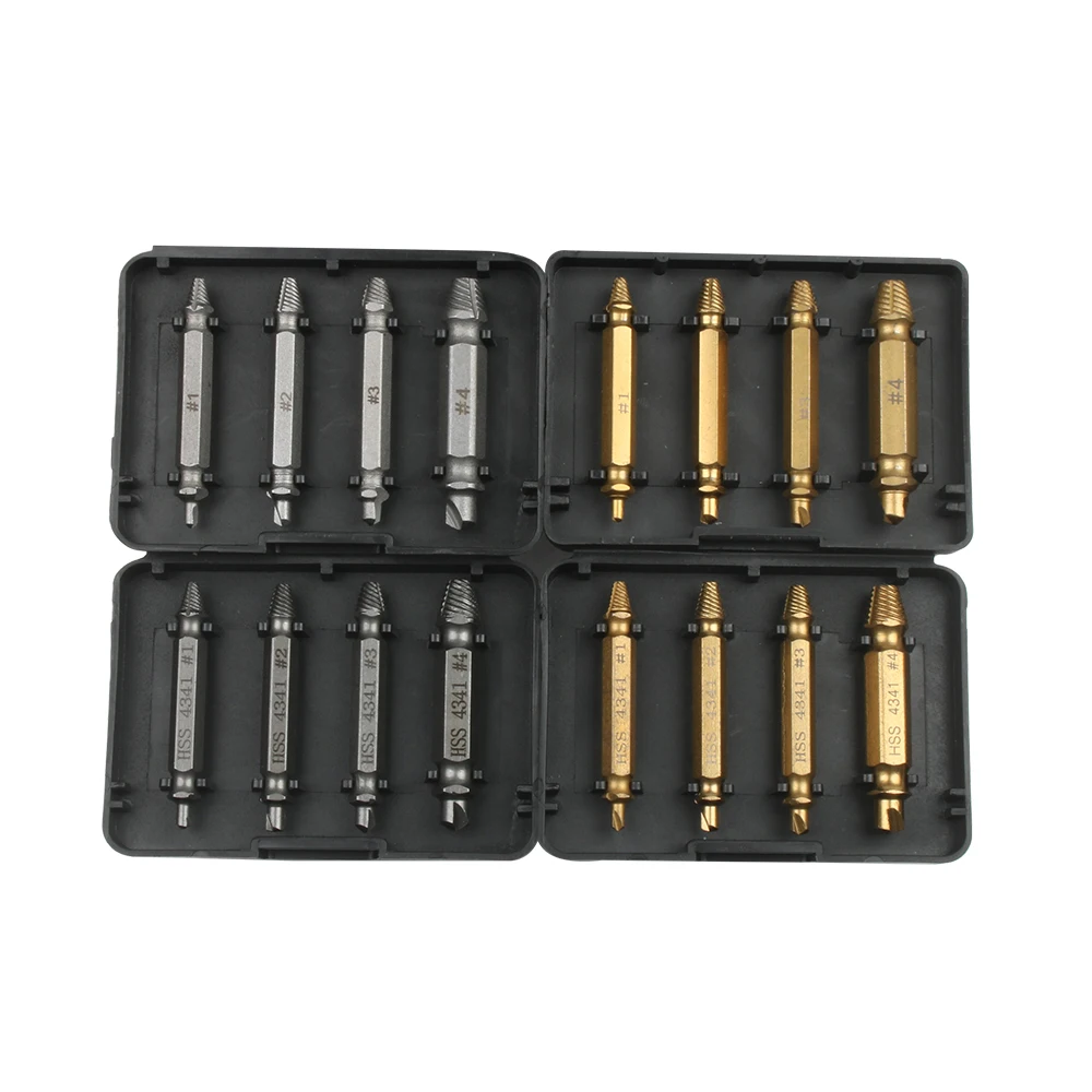 4Pcs Screw Extractor สว่าน Bits ชุดคู่มือ Broken Speed Out Easy Out Bolt สตั๊ด Stripped สกรู Remover เครื่องมือ