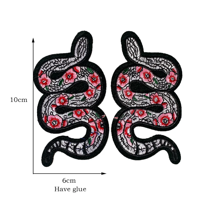 Cartoon animal snake embroidery patch BadgeS Embroidery Rose Flower Wholesale Patches Iron on patches  Sewing Supplies