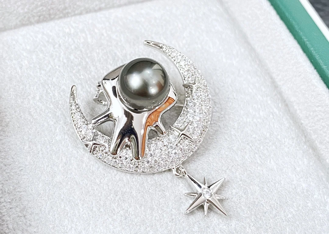 Pearl Brooch Fine Jewelry Gold Filled 9-10mm Nature Sea Water Tahiti Pearl Brooch For Women Fine Birthday's Presents