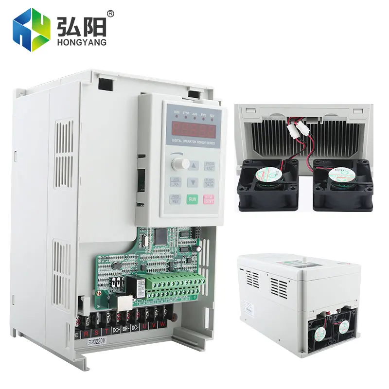 Fuling Inverter VFD 3.7KW 220V/380V Frequency Conversion Control Spindle Motor Speed 1000Hz Three-Phase Output 7A Current