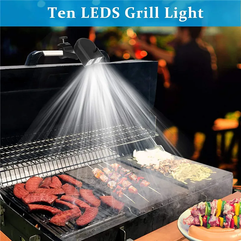 Portable Barbecue BBQ Light Grill LED Smart Touch Switch Lamp Flashlight 90 Degree Rotating Outdoor Camping Riding Lighting Tool