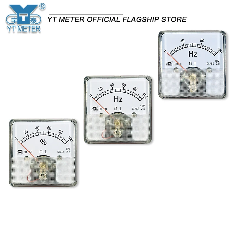 SD60 przetwornica częstotliwości miernik Hertz 10V wejście 50Hz 60Hz 100Hz 120Hz 100% miernik częstotliwości wskaźnik wskaźnik wybierania miernik