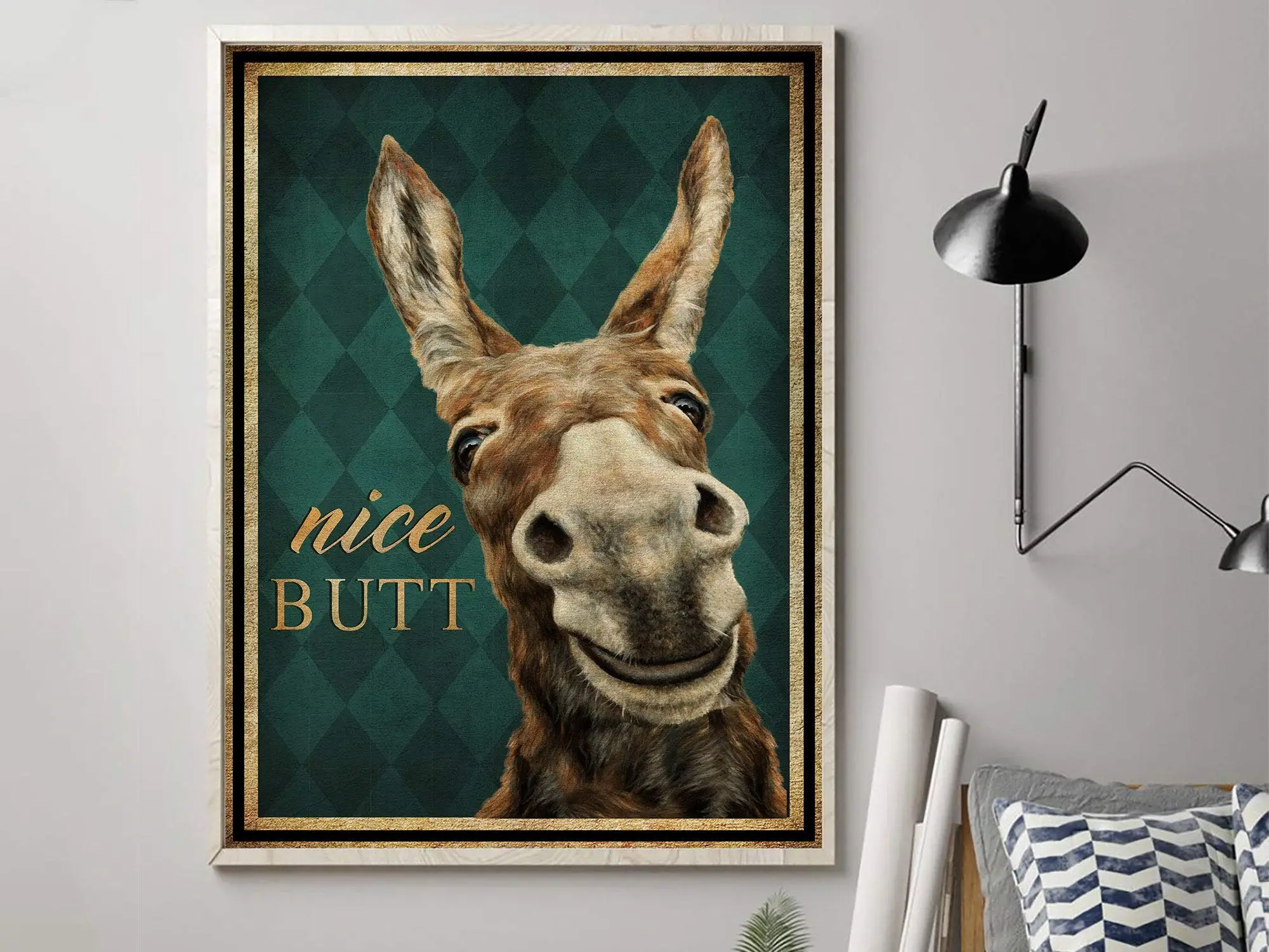 

Nice Butt Donkey Poster, Donkey Art, Donkey Wall Decoration, Animal Sign for Home, Retro Donkey Art, Print Wall Art, Vintage Pos