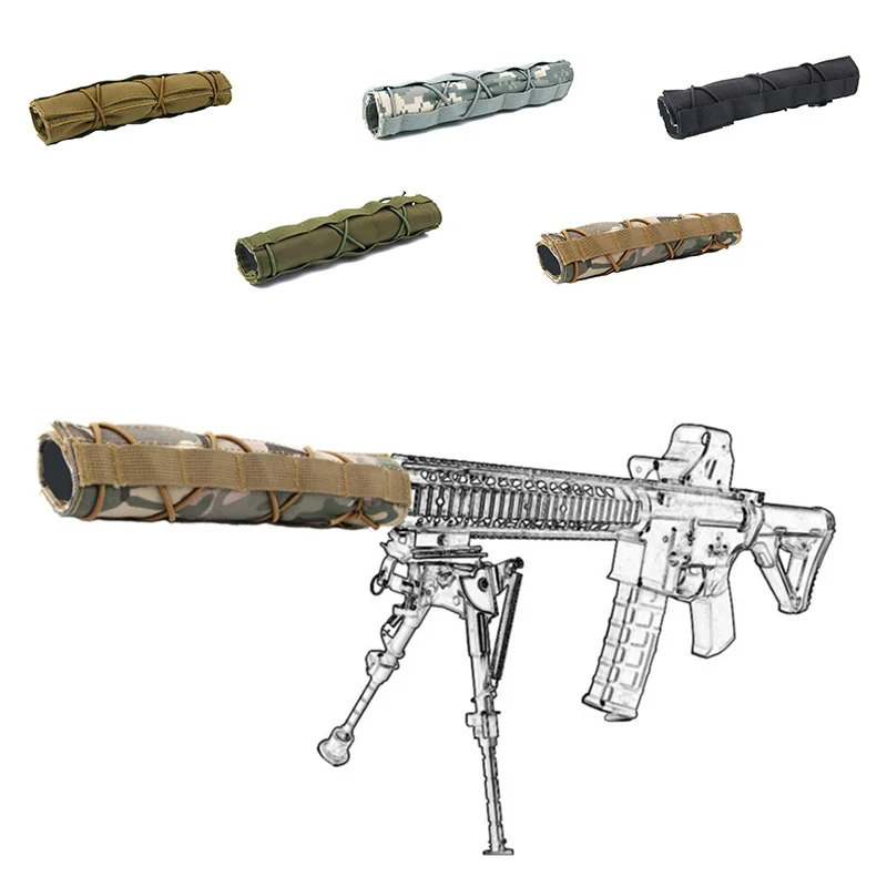 

22mm Suppressor Cover Airsoft Military Shooting Tactical Silencer Quick Release Cover Silencer Protective Cover Bag Pouch