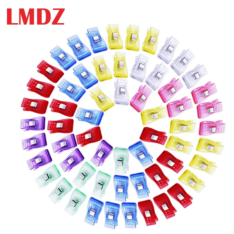 

LMDZ 100 Pcs Sewing Clips Multicolor Plastic Clips Fabric Clamps Patchwork Craft Clips Clothing Clips Holder Quilting Clip