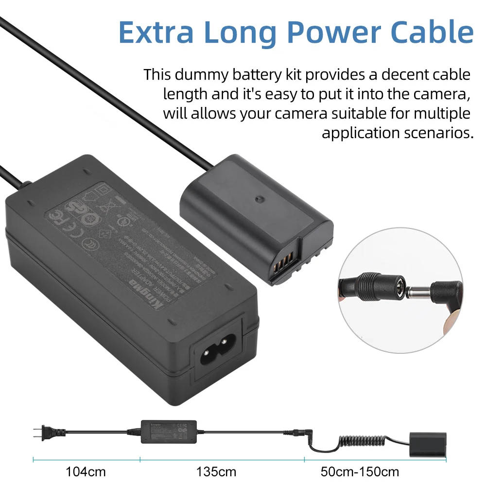 KingMa-batería ficticia de DMW-BLK22 con adaptador de fuente de alimentación de CA para cámara Panasonic Lumix S5 GH5M2, blk22