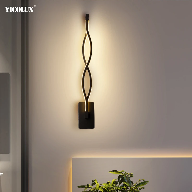 Modern LED 16W Wall Lamps Living Bed Room Bedside Sconce Black White Light Aisle Lighting Decoration Fixture Luminaria Wandlamp