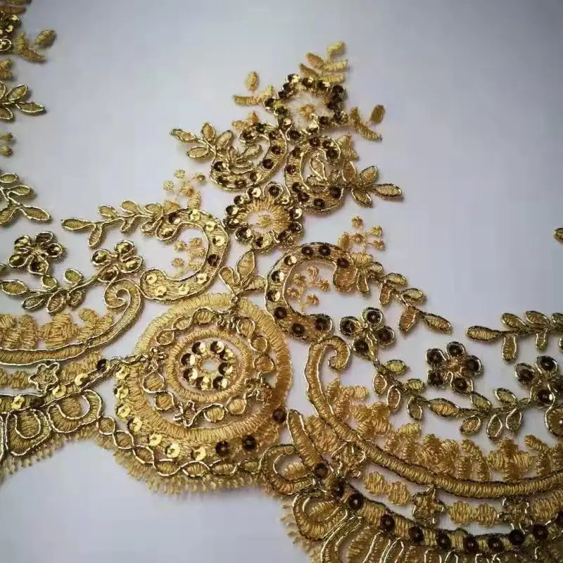 1Yard oro argento cordoncino tessuto fiore Venise venezia maglia pizzo Applique cucito artigianale per abiti da sposa sposa 20cm