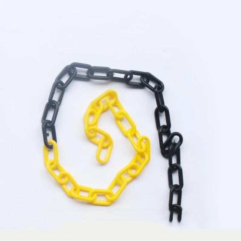 25m Length 6mm Wire Diameter Black Yellow or Red White Color Platic Link Warning Chain Road Warning Block Barrier For Traffic