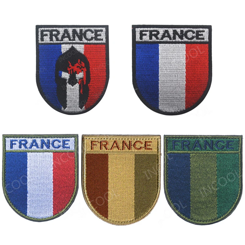 France Flag Embroidered Patches French IR Infrared Reflective Patch Embroidery Patch For Clothing Backpack Bag Cap