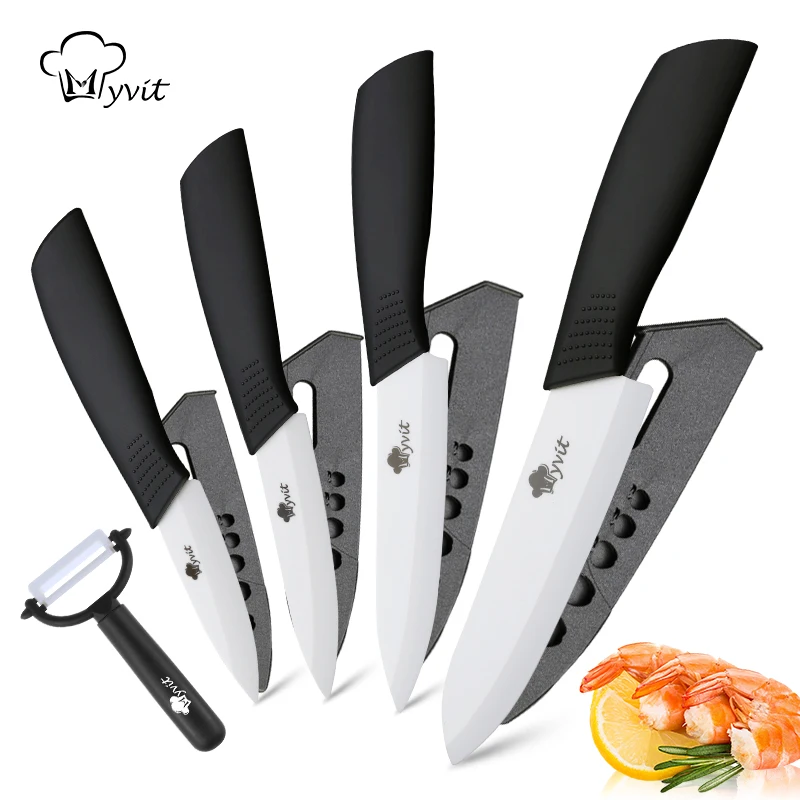 

Ceramic Knife Set for Kitchen Chef Paring Fruit Vegetable knives 3 4 5 6 inch + peeler Zirconia White Ceramic Blade Cooking Tool