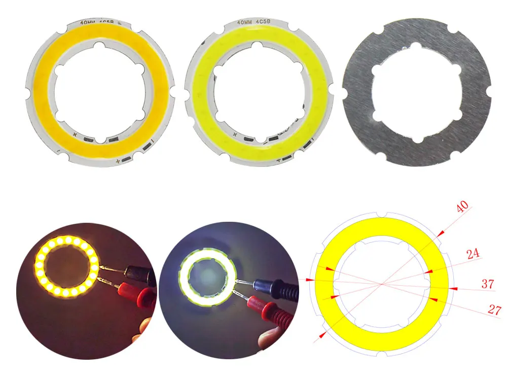 Jährliche Form LED COB Angel Eyes 12V DC 20mm-120mm COB Chip auf Aluminiumplatine Ring LED Kalt Warmweiß Lichtquelle für DIY Glühbirne – Detail 3
