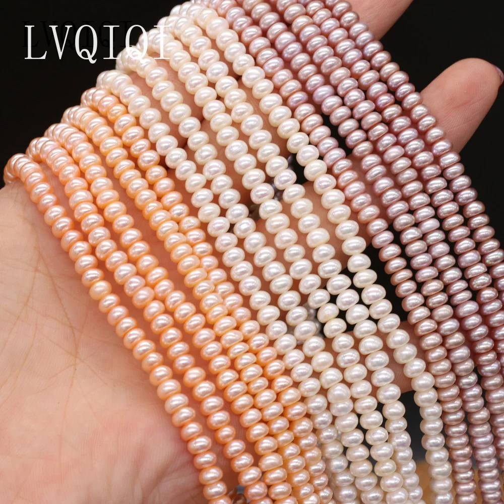 

Natural Freshwater Pearl Abacus Beads Loose Spacer Exquisite Pearls For Jewelry Making DIY Necklace Bracelet Accessories 4-5mm