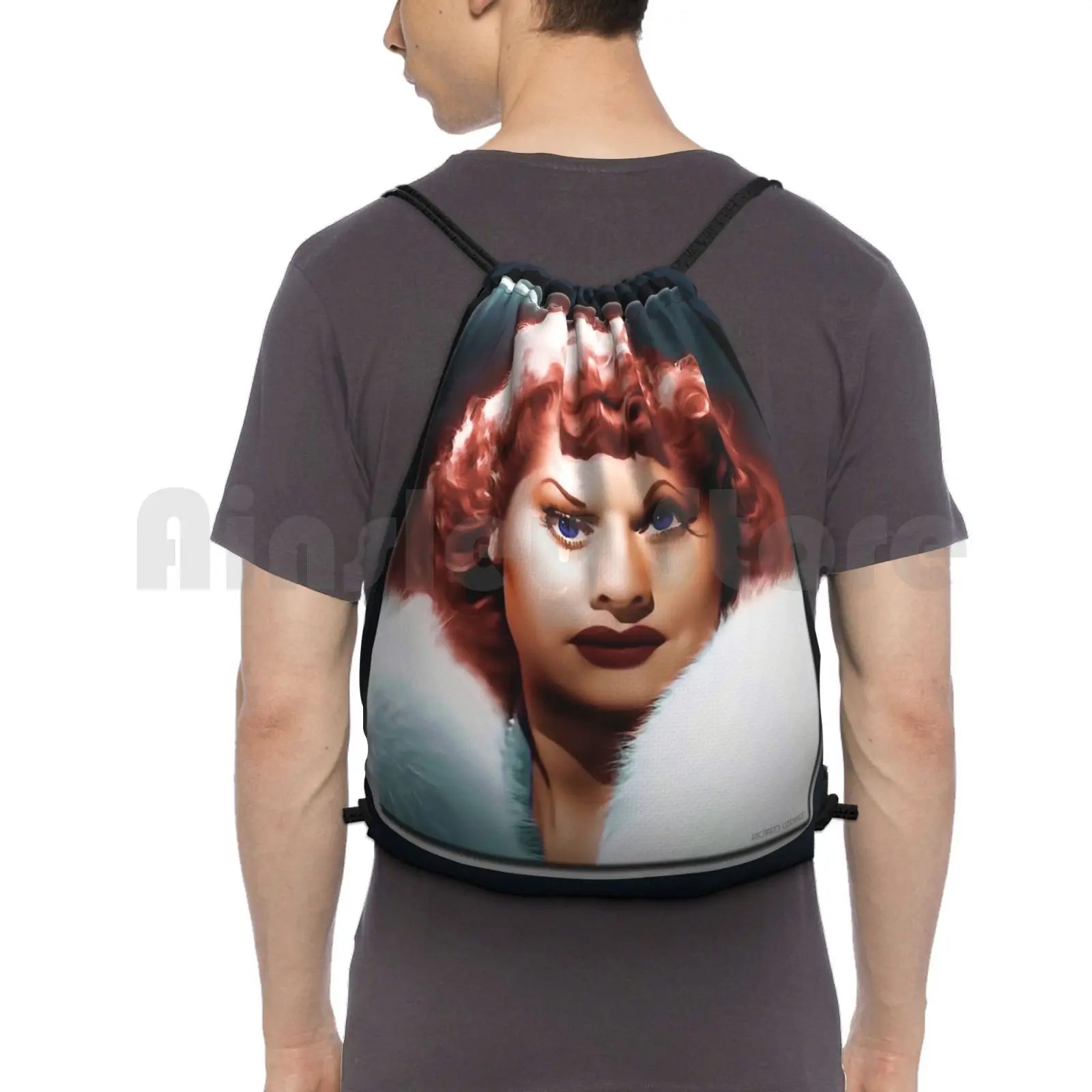 Lucy Backpack Drawstring Bags Gym Bag Waterproof Lucy Lucille Celebrity Movies Film Cinema Theater Actress Actor