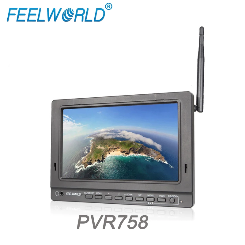 Feelworld PVR758 Monitor 7 inch FPV Monitors DVR 5.8G 32CH Diversity Receiver 1024x600 IPS UAV LCD HDMI-compatible Cable