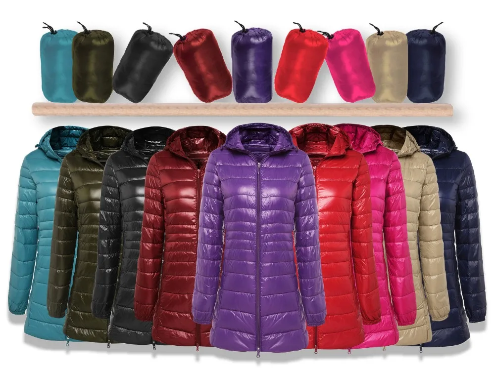 Oversized 7XL 8XL Plus Long Down Jacket Women Winter Ultra Light Down Jacket Women with Hooded Down Coat Female Big Size Coats