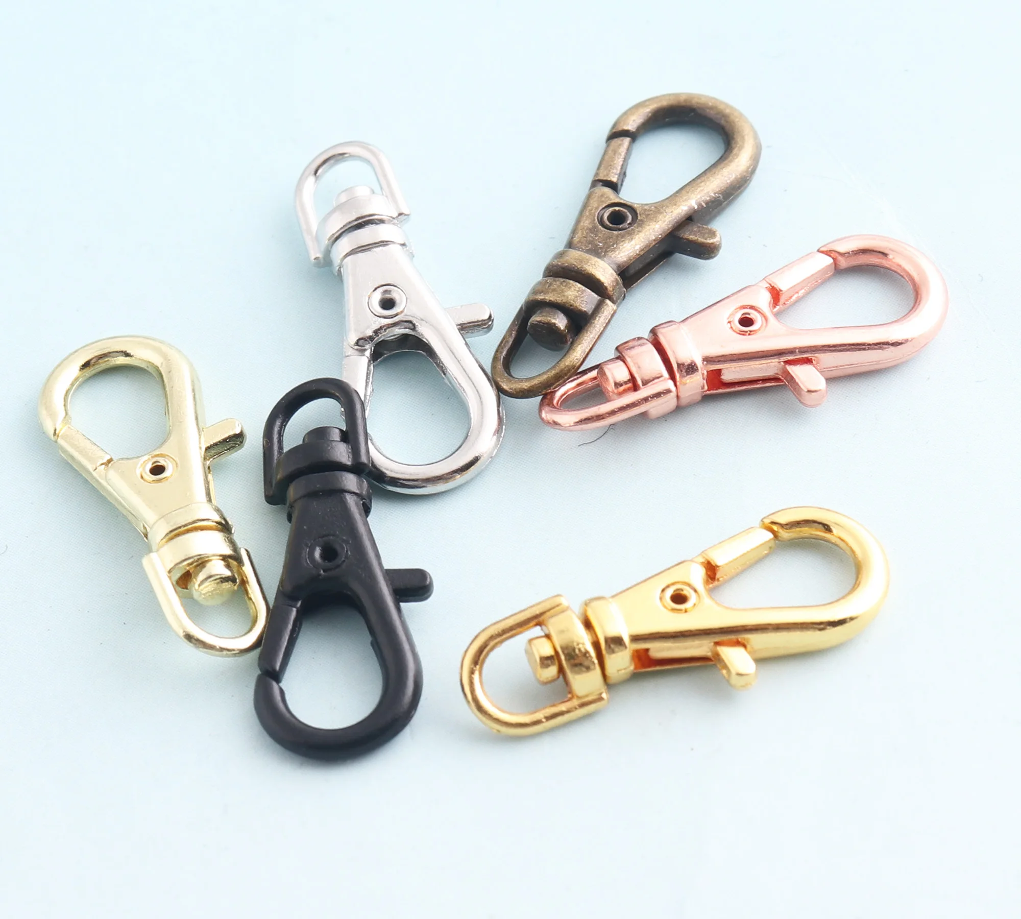 23mm Mini Swivel Clasp Rose Gold Swivel Clasp Snap Hook Metal Lobster Clasp Lanyard clasp Bag Hardware Webbing Strap Hook 50pcs