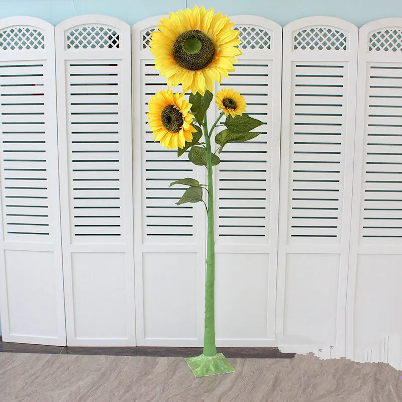 

180CM(5.9 Feets) Sunflower Simulation Flower Single Bouquet Daisy Tree Wedding Centerpieces Road Guide Props Kids Room Ornament