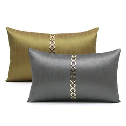 30x50cm luxury golden /grey cushion cover pillowcase sofa decorative metal chain lumbar pillow cover backrest