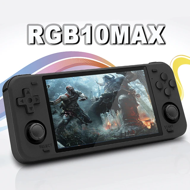 Powkiddy RGB10 Max 5.0Inch Retro Open Source System Handheld Game Players  RK3326 IPS Screen 3D Rocker Consoles for Adults Kids