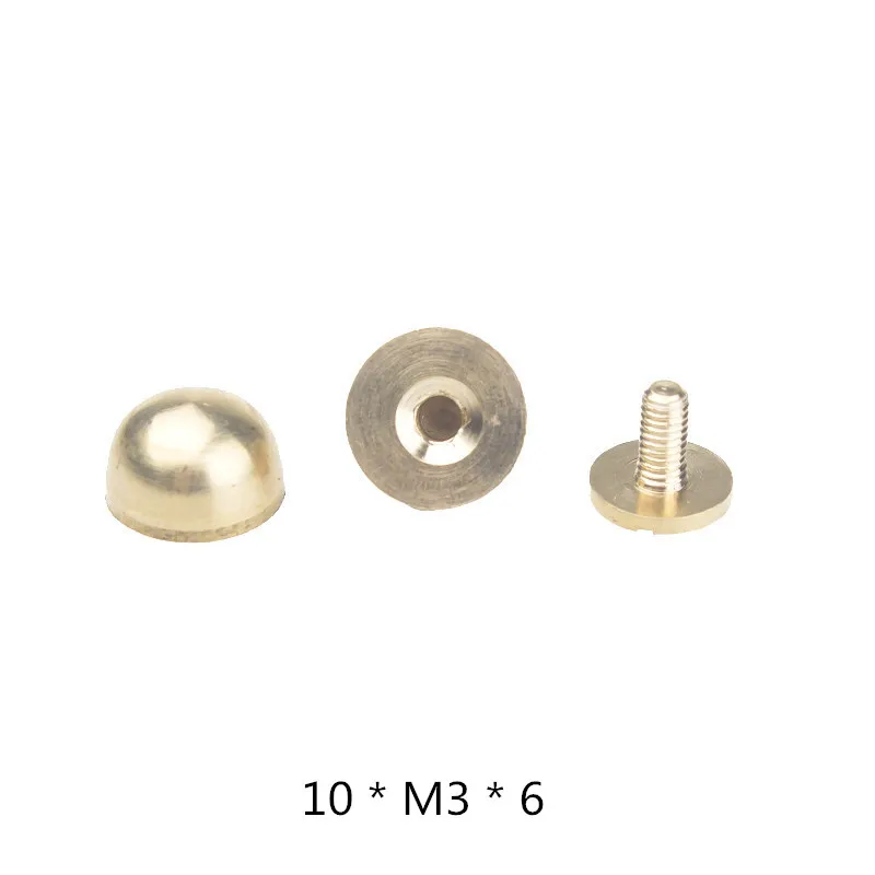 XUNZHE 10 Pcs Solid Brass Button Rivets Handmade DIY Accessories Material Embroidery Belt Bag Decorative Barrel strap Rivets