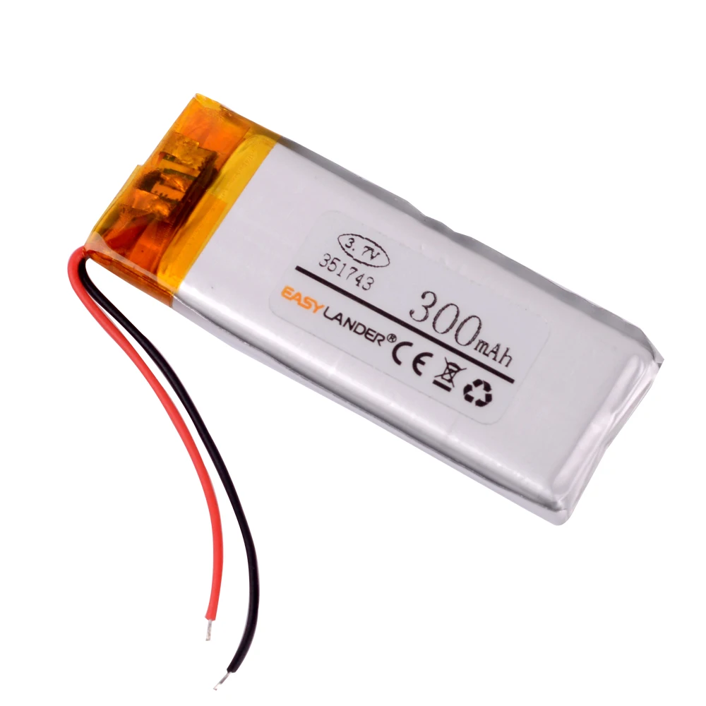 351743 3.7V 300mAh Rechargeable li Polymer Li-ion Battery For Sony MP3  sony walkman NWZ-B143F  YP-U5  player