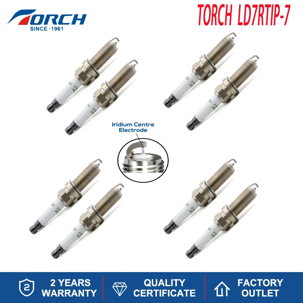 

4-8PCS Iridium Candles Replace for NISSAN 22401-00Q0K RENAULT 224019133R 22401-2047R BERU 12VR-8NIPS Spark Plug TORCH LD7RTIP-7