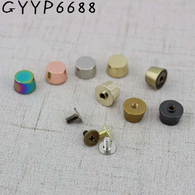 10-30-100pcs 8 colors 11*9mm Rose gold Copper Solid Rivets Fasteners Gold High Quality Leather Crafts Bags shoes Studs