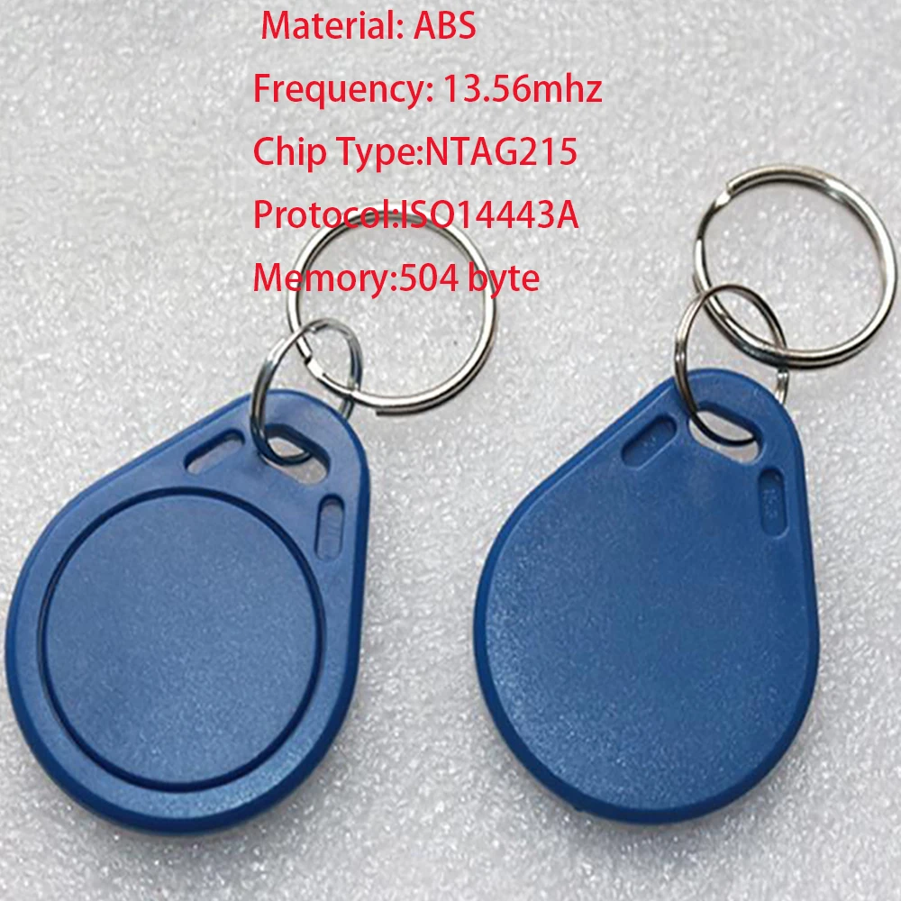 100pcs/lot NTAG215 NFC keychain card NFC tag NTAG215 card Homemade NTAG215 for rfid keypad reader