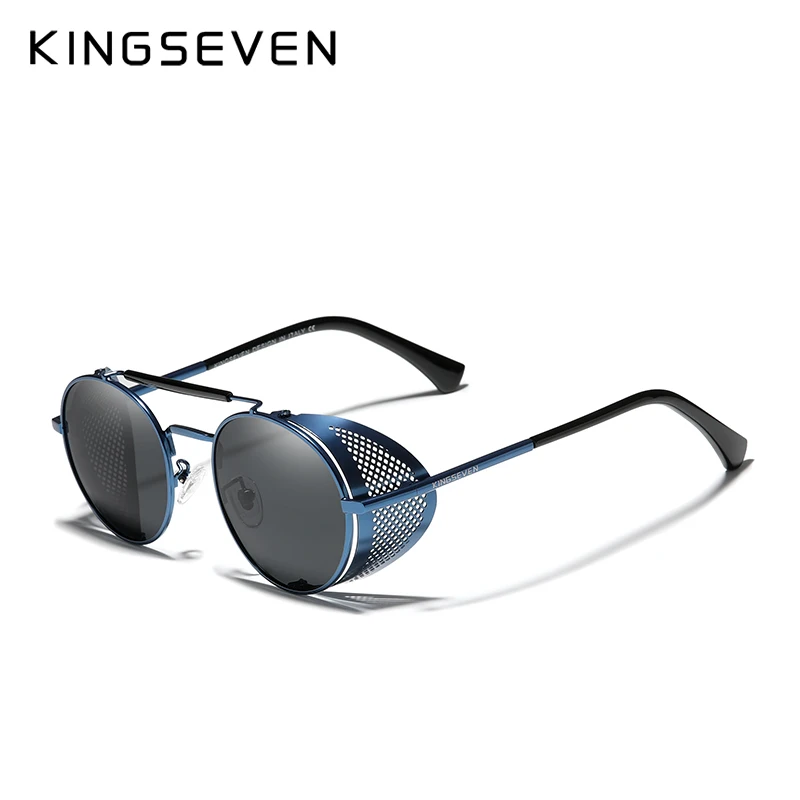 KINGSEVEN Nam Kính Phân Cực Phong Cách Khoa Học Viễn Tưởng Kính Mát Tròn Nam Retro Nữ Kính Chống Nắng Cho Nam Phong Cách Vintage