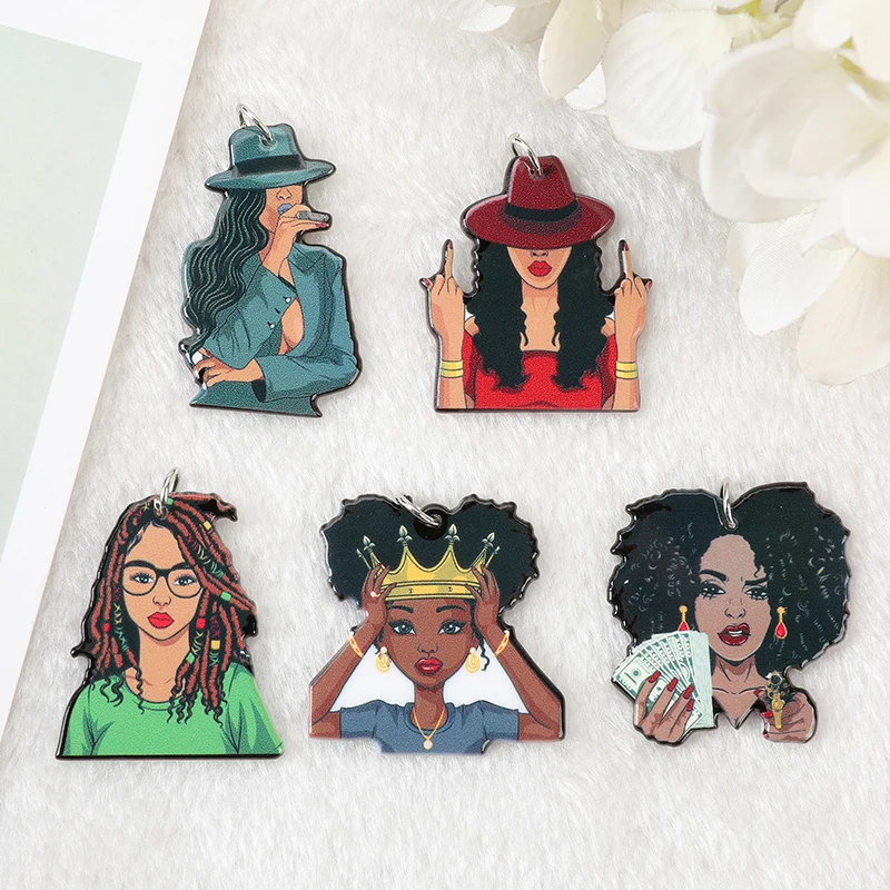 10Pcs Princess Woman Pendant Diy Charms For Necklace Decoration