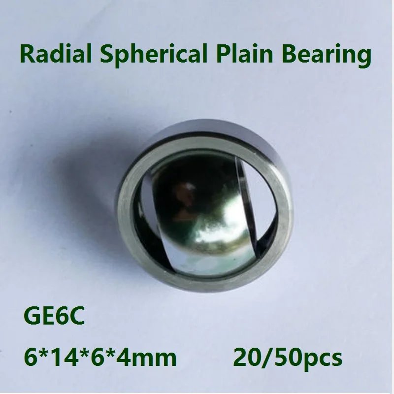 

20/100pcs GE6C GE6UK 6mm Radial Shaft Spherical Plain Bearing with Self-Lubrication 6*14*6*4mm