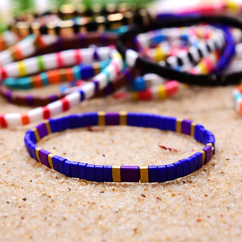 MOON GIRL Tila Beads Miyuki Bracelets for Women Rainbow Handmade Stretchy Charm Wrap Friendship Pulseras Mujer Dropshipping