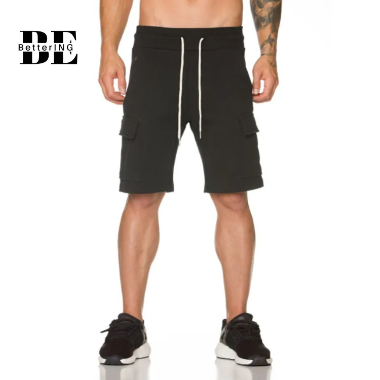 2021 spring and summer cotton sports shorts for men fitness running slim casual loose breathable five-minute pants