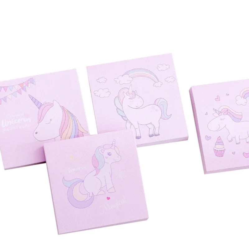 Notas adhesivas de unicornio de fantasía Kawaii, Bloc de notas de planificador en forma de lágrima, Bloc de notas, álbum de recortes, suministros escolares de oficina, pegatinas de papelería, 1 ud.