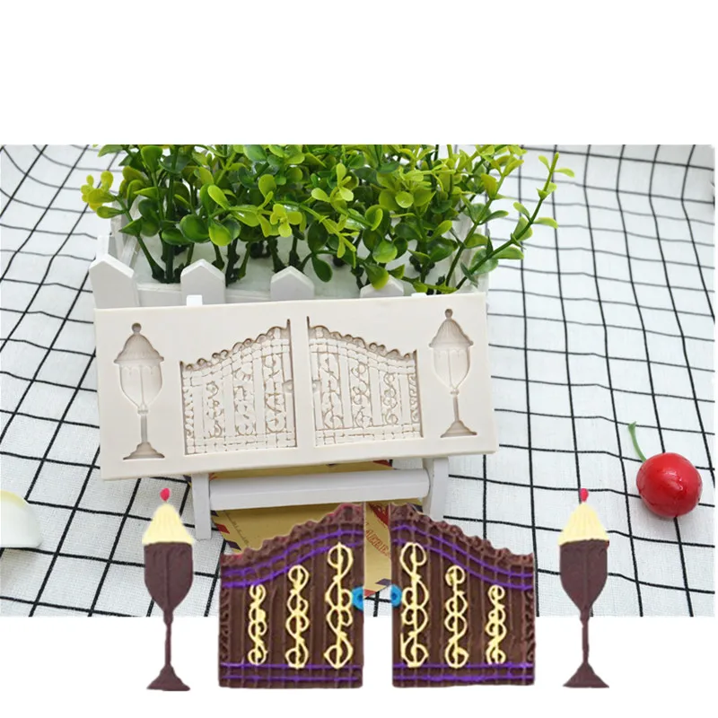 

Luyou 1pc Silicone Mold Door And Candle Fondant mold Cake Decorating Tools 3D Silicone Cake Tools Chocolate Mold FM752