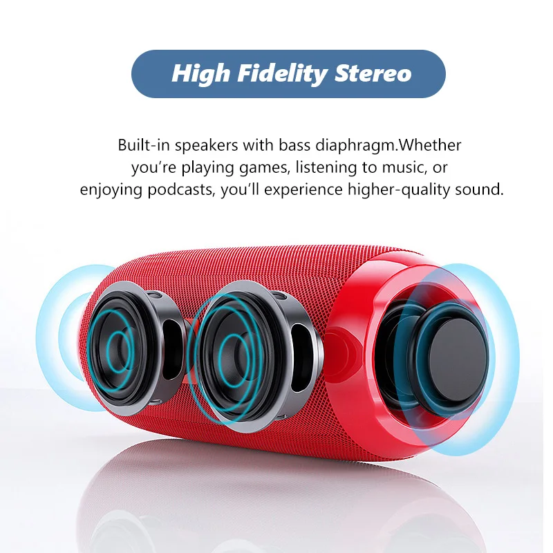 TG117 Outdoor Speaker Waterproof Portable Wireless Column Loudspeaker Box Support TF Card FM Radio Aux Input