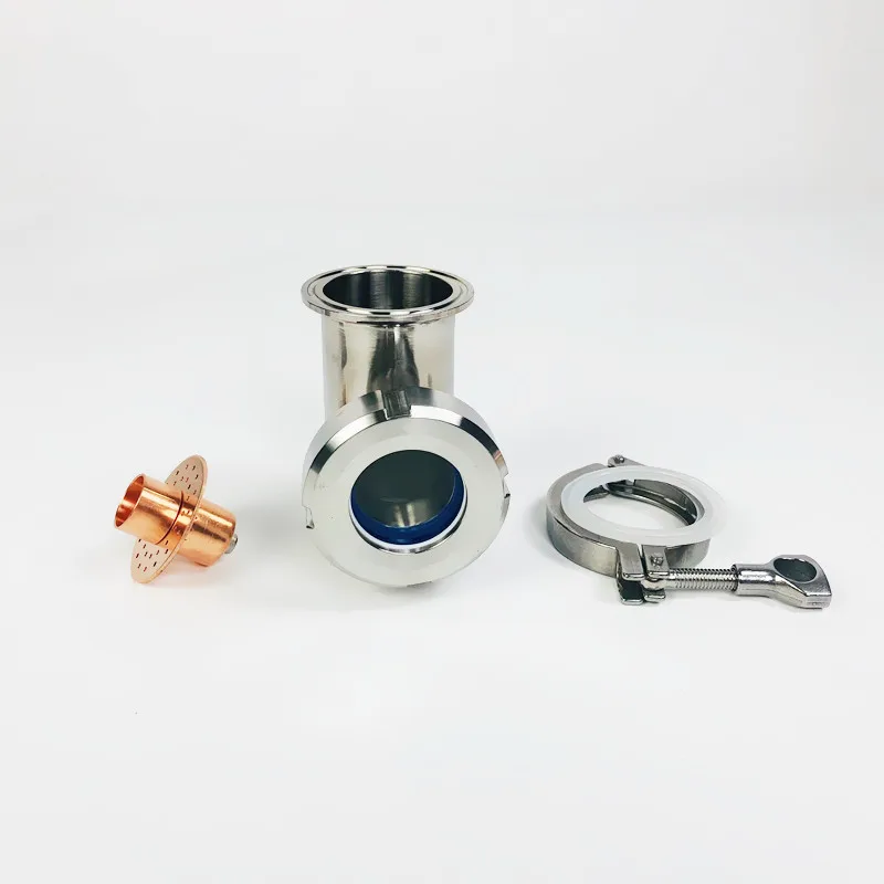 Imagem -04 - Tri-clamp Tee com Copper Bubble Grupo Coluna de Lente de Destilação Sight Glass Union Homebrew 51 mm od 64 mm Ss304 Pcs