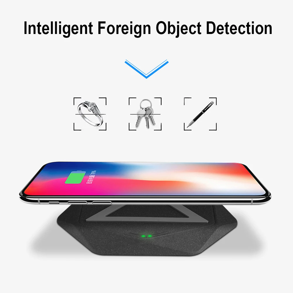 10W Fast Charging Pad Desktop Charger Stand อัจฉริยะสำหรับ IOS Android โทรศัพท์