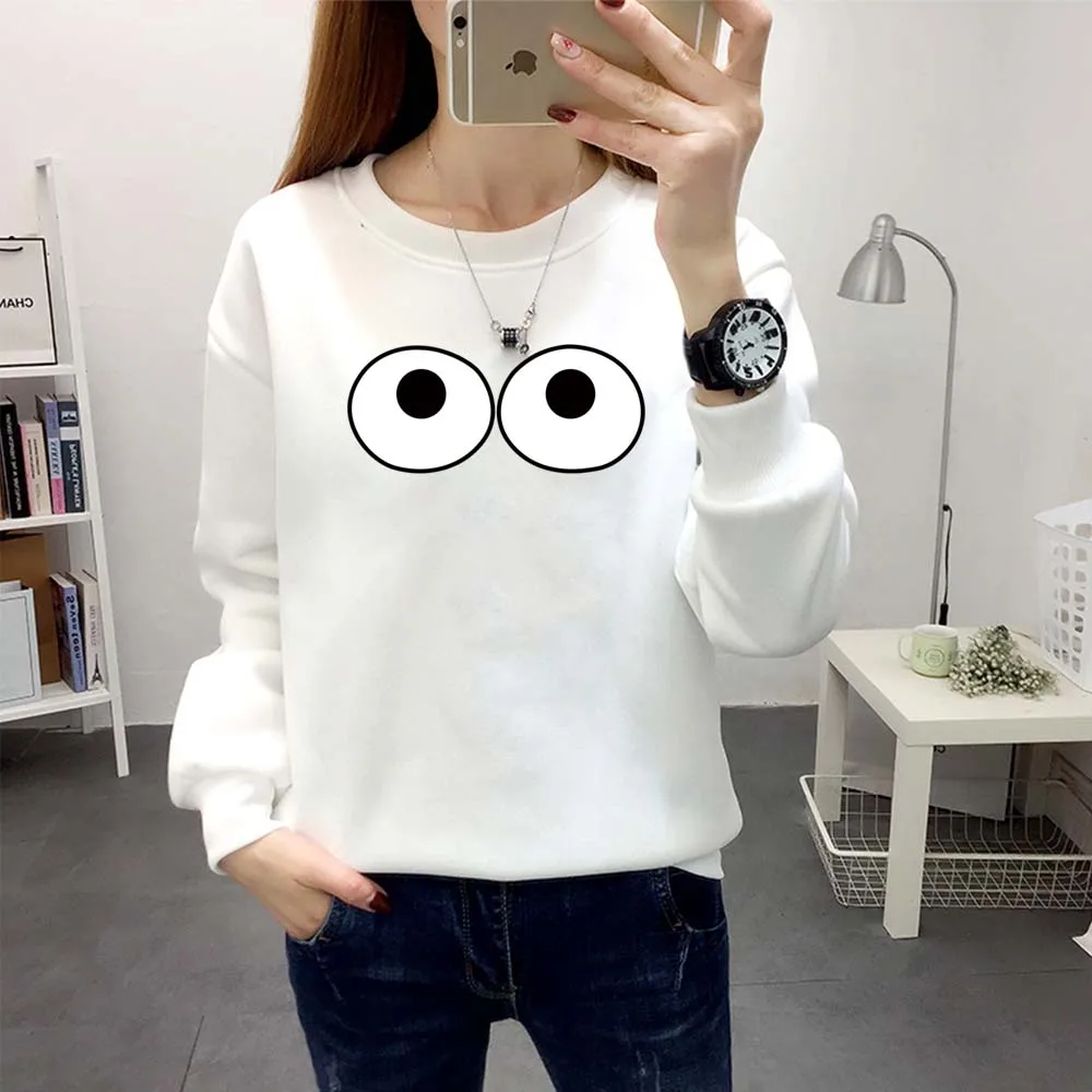 Women\'s O-neck Long-sleeved Hoodie Simple Pattern Printing Harajuku Fashion Oversized Spring and Autumn Thin Sports Pullover Top