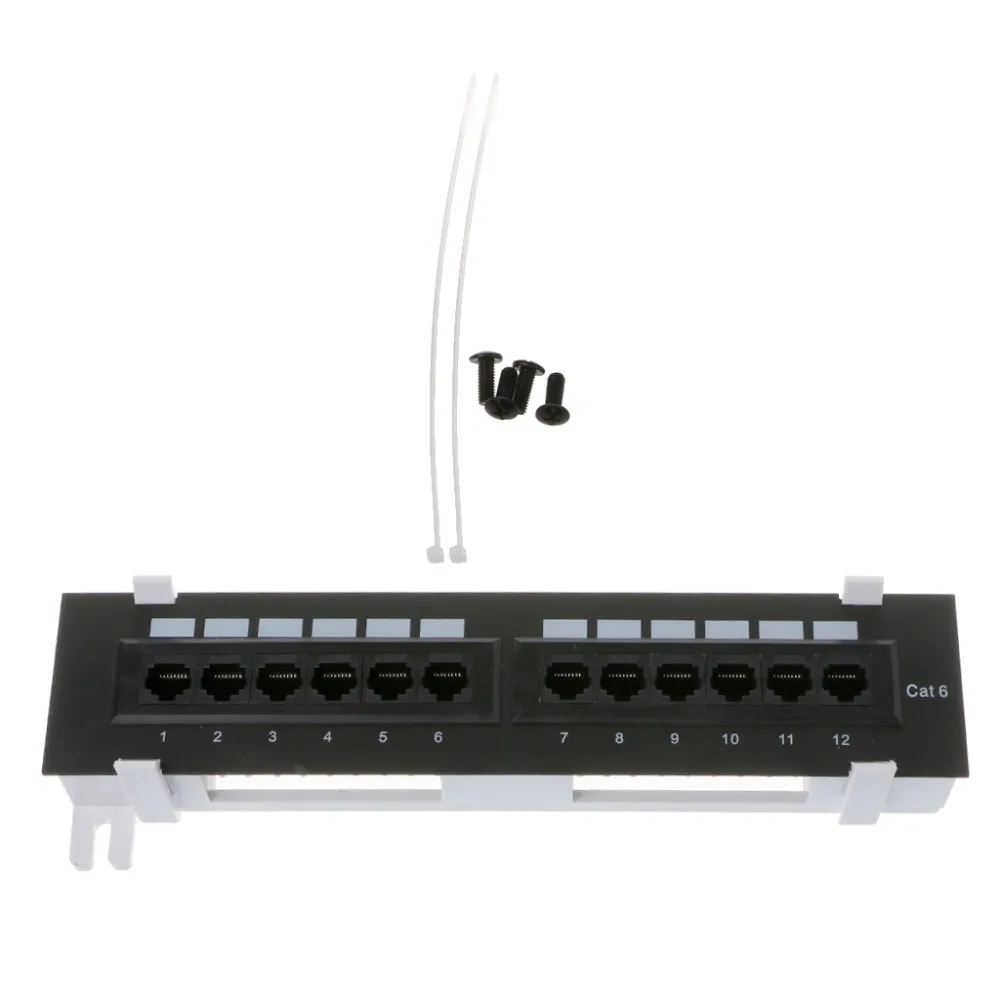 Imagem -06 - Suporte de Rack de Parede Ferramenta de Rede 12 Portas Cat6 Patch Panel Rede Rj45 Dropship O28 19