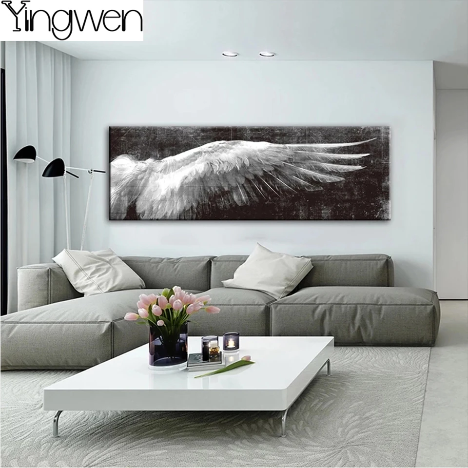 DIY Diamond Painting Angel Wings Abstract Art Full Diamond Embroidery 5D Rhinestone Picture Mosaic Cross Stitch Landscape Decor