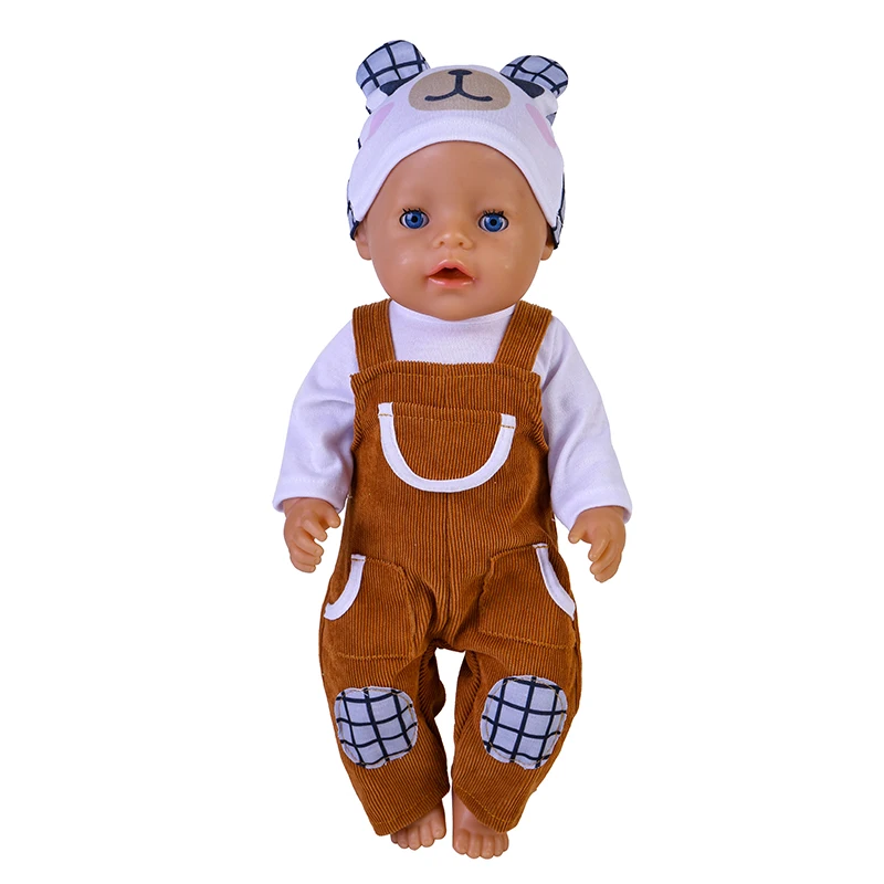 18 Inch Doll Clothes 43CM Cute Dolls Jumpsuit With Hat Suit For Fit 1/4 Bjd Doll Newborn Birthday Festival Gift Doll Accessories