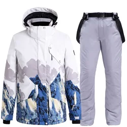 Ropa de montaña y nieve para hombres y mujeres, trajes de esquí cálidos para parejas, traje de snowboard impermeable a prueba de viento, chaqueta de esquí, monos, nuevo