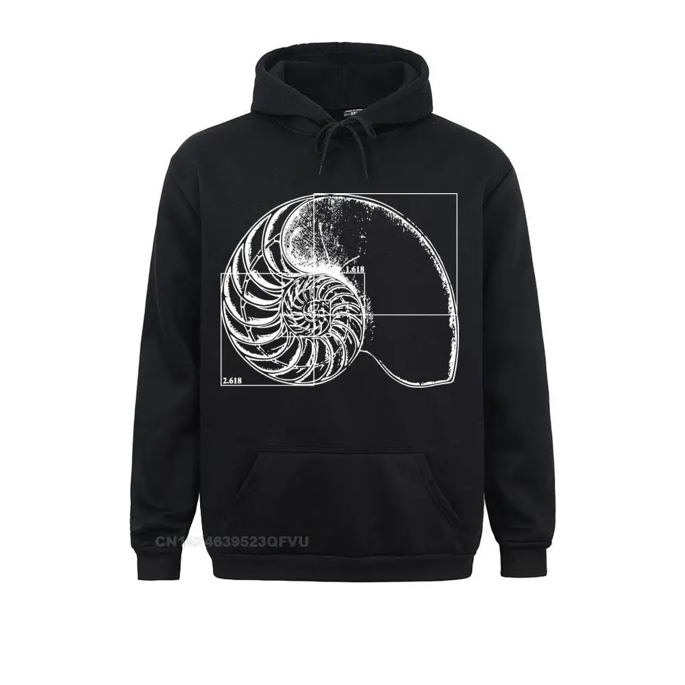 

Men's Pullover Hoodie Fibonacci On A Nautilus Casual Fitness Math Tees Crew Neck Streetwear Premium Cotton Printed Hoodie