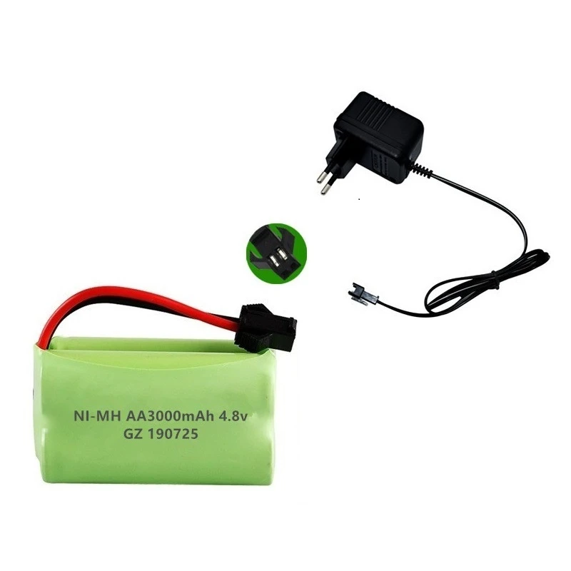 4.8v 3000mAh NiMH Battery 4.8v Rechargeable Battery Ni-MH AA Battery Pack +4.8v Charger For Rc toys Cars Boats Tanks Robots part