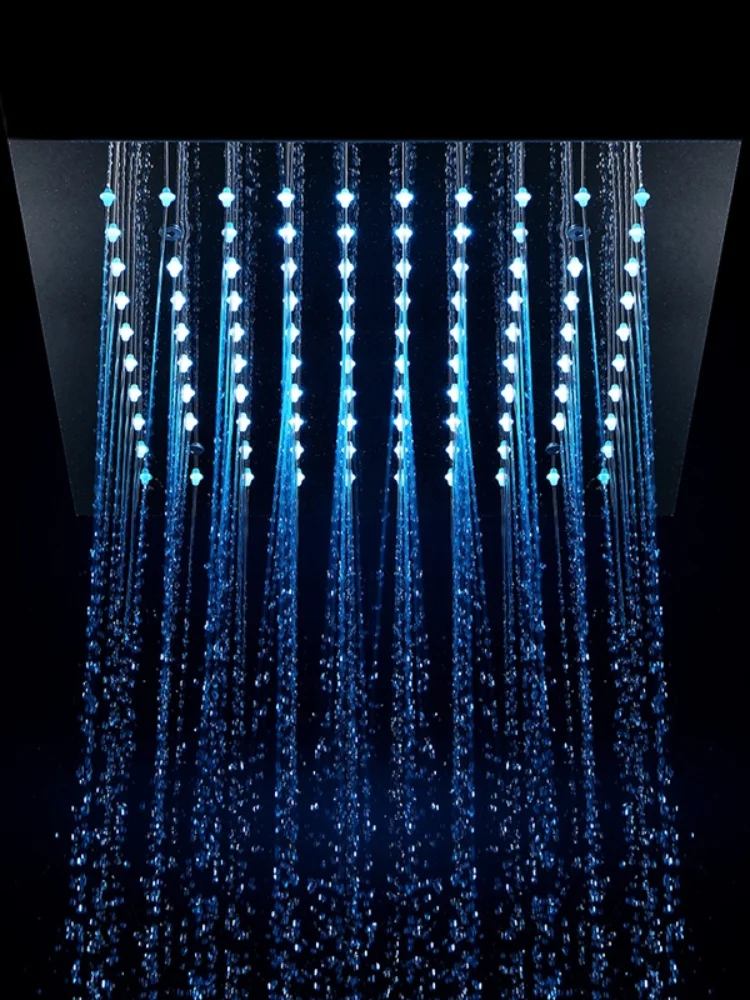 

300*300mm Rainfall LED Light Shower Ceiling Embedded Shower Head Colorful Bathroom Showers Polished 304SUS Showerhead