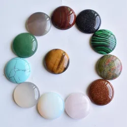 Wholesale 12pcs/lot 2020 new good quality natural stone mixed round cabochon beads 25mm for DIY jewelry making free shipping